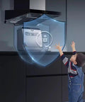 Child reaching for Installation Free Compact Desktop Dishwasher With Slick Pull Out Tray And Heavy Duty Triple Filter Zero Plumbing Drama.