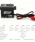 Hella Durable 85Kg High Torque Digital Servo With Waterproof Brushless Motor And Steel Gears For 0.08Sec Speed At 16.8V side view showcasing dimensions and features