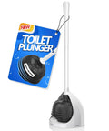 Beast Mode All Angle Heavy Duty Toilet Plunger With Holder Fits 3.5 To 6 Inch Drains Four Tier Rubber Suction Cup with packaging