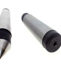 MT2 Morse Taper Dead Center for Lathes and Milling Machines 100mm Length Alloy Silver Tone Black shown in front and rear view