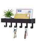 Damage Free Key Holder Wall Mount With Adhesive Magnetic Hooks And Shelf No Drill Key Rack for organizing keys and mail