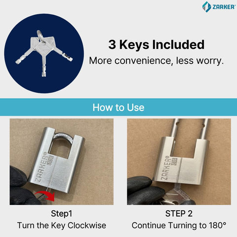 Keyed Alike Heavy Duty Padlocks 2 Pack With Stainless Steel Shackle Waterproof And Rustproof 6 Keys Included instructions