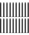 Top Tier Adjustable Deck Railing Posts Kit Featuring Flexible Indoor Outdoor Stair Balusters And Smooth Black Iron Spindles, set of tall black posts.