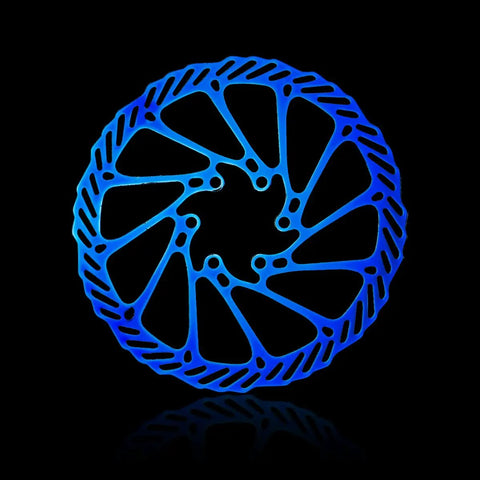MTB Disc Brake Rotors Set 160mm 180mm 203mm 2 Pieces With 12 Screws Stainless Steel 2mm Thick 44mm Bolt Circle Blue Finish