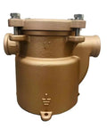 Bronze seawater filter for boats and yachts with high efficiency debris removal, 1-inch strainer for marine engines