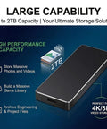 2TB Portable External SSD With USB 3.1 Dope Speed Transmission, M2 SATA Compatible Portable Solid State Drive For Android Windows MacOS