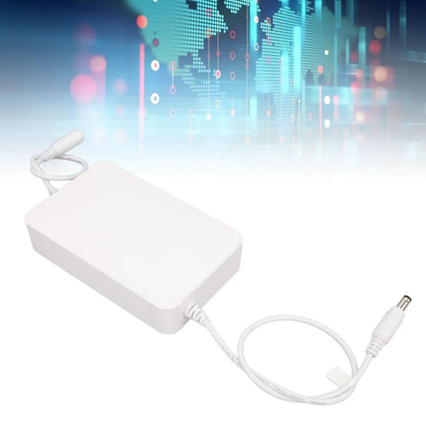 Slick Mini Ups Battery Backup With 4400mah Reserve, compact white device with a power connector for routers and cameras.