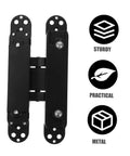 Concealed Hidden Door Hinge With Adjustable Alignment Satin Finish For Wooden Doors 180 Degree Swing Heavy Duty 40kg Load Capacity Prevent Pinching Metal Door Hinge By NUOBESTY.