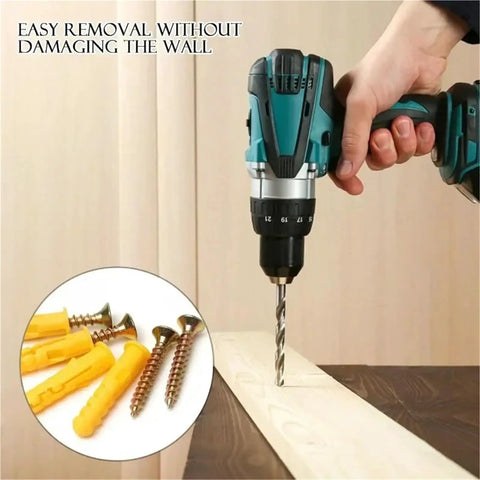 Heavy Duty Zinc Plated Drywall Anchor Kit With Self Drilling Screws For Woodworking No Pre Drill Install Rust Resistant Yellow Zinc Finish Two Sets For Quick DIY Wall Mounts Shelves And Hooks, drill and anchors