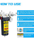 Instruction guide for 3/8 NPT Desiccant Air Dryer With Regulator And Gauge Inline Moisture Filter showing setup and maintenance steps.
