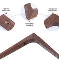 Built Like A Tank Walnut Wood Corner Shelf Brackets For Wall Mounted Displays Heavy Duty Support Braces showing polished hardwood detail.