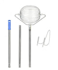 Extendable Forty Eight Point Five Inch Golf Ball Collector And Table Tennis Ball Retriever with stainless steel handle and rotating grip