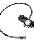 Dual Gauge Paintball Fill Station Valve With 7/8-14UNF Thread 4500 Psi High Pressure Tank Charging System 20 Inch Non Regulated Hose PCP