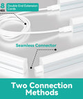 8 Pack 4Ft LED Shop Lights With 2000LM 6500K Super Bright White, 20W Linkable Utility Fixture connectors and cords display