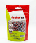 Heavy Duty Universal Wall Anchors For Concrete Brick Drywall And Wood Self Expanding Plugs in zip bag, 50 count, 1/4 x 1-3/16 size.
