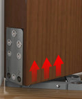 Heavy Duty Hidden Door Hinge Featuring Hydraulic Auto Cushion Closer For Solid Wood Doors at frame corner, showing clean silver finish and pivot action.