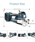 Heavy Duty Electric Strapping Machine With Hot Melt Welding And Adjustable Tension For Half To Three Quarter Inch Pp Pet Straps, showing product dimensions.
