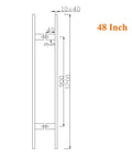 Heavy Duty 48 Inch Commercial Push Pull Door Handle With Square Design SUS 304 Stainless Steel Construction Anti Rust And Corrosion Resistant Tough As Nails For High Traffic Doors drawing, 1200mm size