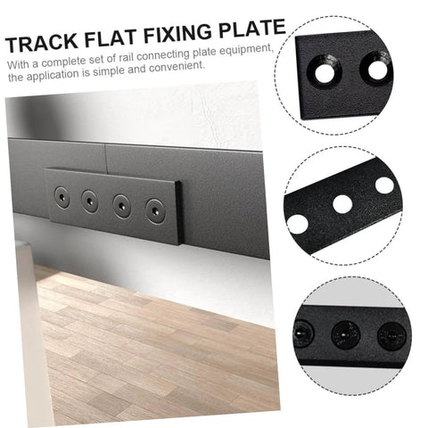 Metal Track Connection Plate Set For Barn Door Fixes Straight Brace Brackets And Fixing Plates For Easy No Fuss Installation Replacement Rails Durable Carbon Steel Repair Kit Works On Old Or Damaged Barn Door Tracks.