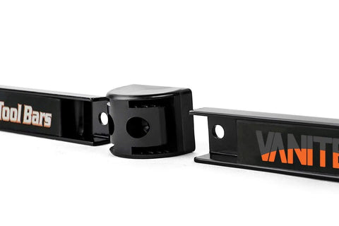 Side view of two 12 Inch Magnetic Tool Holder Strips with heavy duty magnetic bar on a carbon steel rail, easy to install with screws.