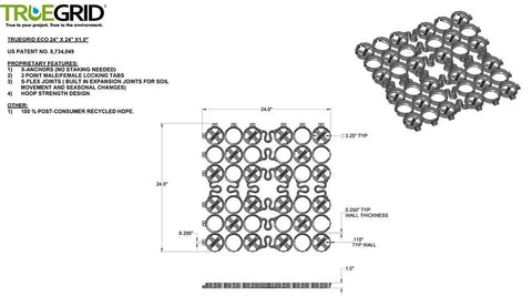 Diagram of Permeable Driveway Paver Grid System DIY Friendly For Grass Bases And Patios RV Pads And Gravel Heavy Duty 120000 Lb Load Class Pack Of 18 Covers 72 Sq Ft Made In USA From Recycled HDPE