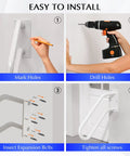 Installation steps for Heavy Duty Iron Wall Mount Stair Hand Rail With A Hella Strong Non Slip Grip For Outdoor Steps Or Bathroom Porch Classic White Finish.