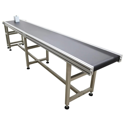 Industrial-Grade Electric PVC Belt Conveyor With Adjustable Speed, Desktop Transport Machine, Aluminum Frame, black belt