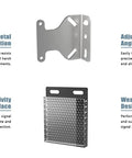 Wall Mount Photoelectric Beam Sensor components with metal construction, mounting angle, reflective surface, weather-resistant design.