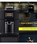 Super Automatic Espresso Machine And Hot Water Dispenser Combo Featuring Easy One Touch Operation, black commercial coffee machine.