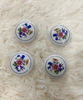 Ceramic Hand Painted Drawer Knobs Four Pack Vintage Floral Cabinet Pulls For Dresser Cupboard Wardrobe And Closet With Glossy White Flower Design And Smooth Operation