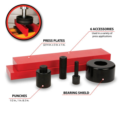 6 Piece Shop Press Accessory Kit Fits Up To 50 Ton Hydraulic Presses Heavy Duty Bearing Pullers And Sleeve Installers Make Tough Repairs Feel Easy This Shop Rat Approved Gear Is Really Gonna Crush It
