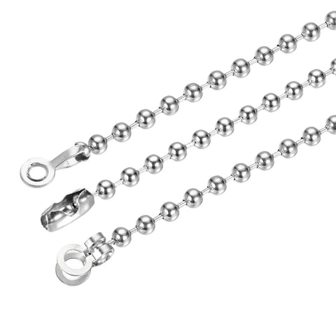 Ball Chain Connector Crimp Link In Stainless Steel For 3mm And 3.2mm Ball Chains, 15x7mm Pull Loop Bead Chain Connection