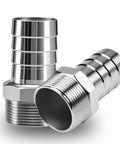 Heavy Duty Stainless Steel Hose Barb Fittings 1-1/2 Inch To 1-1/2 Inch NPT Male Threaded Connectors For Water Air Gas Lines 2 Pack Corrosion Resistant 304 Stainless