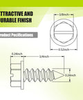 Solid Grip Eight Piece License Plate Screw Kit Forged From Military Grade Stainless Steel Hex Bolts dimensions and specifications.