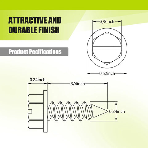 Solid Grip Eight Piece License Plate Screw Kit Forged From Military Grade Stainless Steel Hex Bolts dimensions and specifications.