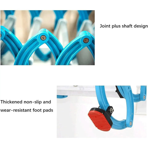 Built Tough Electric Attic Ladder With Heavy Duty Carbon Steel Frame showing joint design and thickened non-slip foot pads.