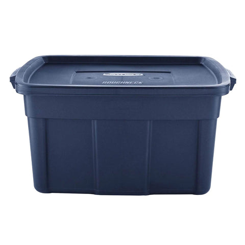 Tough As Nails Stackable Storage Totes 31 Gallon Capacity With Tight Sealing Lids Heavy Duty Plastic Buckets For Clothes Seasonal Decor Sports Gear And Indoor Outdoor Organization Six Pack