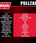 Heavy-Duty 120V AC Electric Winch With 1000 Lb Capacity For Vehicle Recovery, No-Load Line Speed Of 13.8 Fpm, Built Tough For Real-World Rugged Jobs, Easy To Use And Durable Winch That Replaces Outdated Come-Alongs. Warning Pullzall electric portable winch, 15 ft steel line, 1000 lb max pull