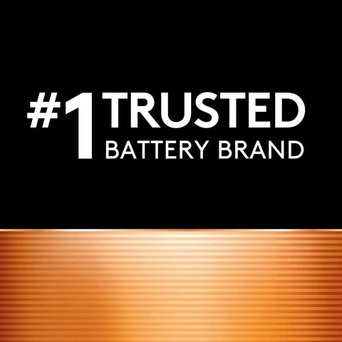 #1 TRUSTED BATTERY BRAND graphic with copper color border, emphasizing reliability for Heavy Duty 21/23 12 Volt Alkaline Battery 4 Pack For Key Fobs Car Alarms GPS Trackers Long Lasting Reliable Juice That Runs Your Gadgets Smooth And Crushes The Drains Without Skipping A Beat.