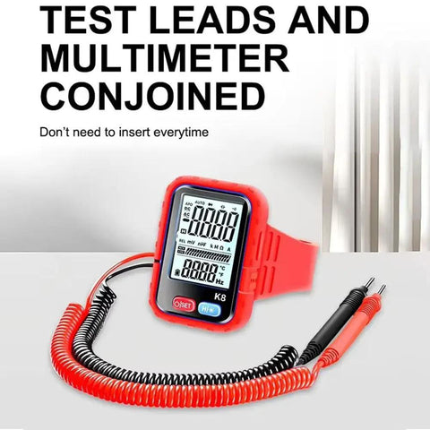 Pro Grade Digital Multimeter With Auto Range And Backlight Portable Handheld Meter For Electricians display and test leads