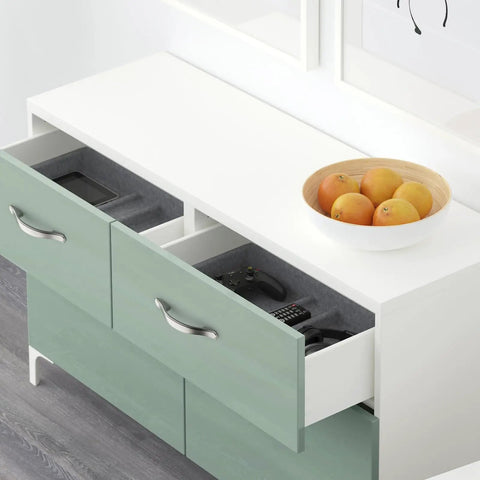 Dope Brushed Satin Nickel Kitchen Cabinet Handles And Drawer Pulls Set Of 30 Three Inch Center Hole Durable Zinc Alloy on dresser