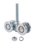 46mm Steel Sliding Door Rail Hanging Trolley Wheel For Track Hardware H4 3 Roller Wheel Set with bolt, nut, and washer