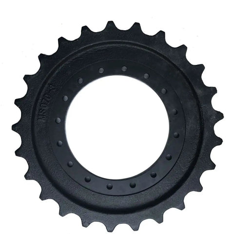 Heavy Duty Track Drive Sprocket for Bobcat MS070 Mini, black, durable undercarriage replacement part, solid build.