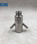 Waterjet mixing chamber assembly 014197-1, stainless steel, with threaded top and side nozzle fittings