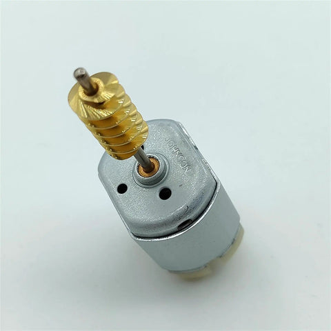 Mini 280 DC Motor 12V FC 280SC 20150 with 24mm body and worm gear shaft, showcasing high torque for DIY projects and RC toys.