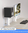Two Pack Heavy Duty Clamp On Speaker Stands For Desk Mounts With Height Adjustable Pole And Tilt Swivel, side view