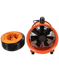 Heavy-Duty Portable Air Blower With Hose For Fast Ventilation And Extraction, 10-inch duct, front view