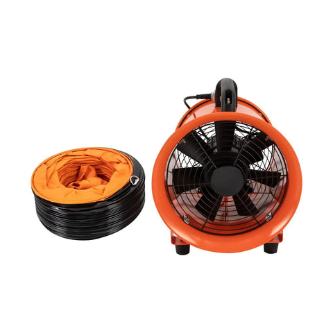 Heavy-Duty Portable Air Blower With Hose For Fast Ventilation And Extraction, 10-inch duct, front view