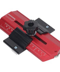 Heavy Duty Aluminum Table Saw Jig For Precision Woodworking Fence Fixture, featuring clear measurement scales and black knobs.