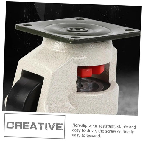 4-Piece Heavy Duty Swivel Caster Set 3 Inch With Plate Mounts Built Tough Adjustable Leveling Wheels For Workbenches Industrial Equipment And Transport Nylon Wheels On Rugged Aluminum Bodies, close-up of caster body